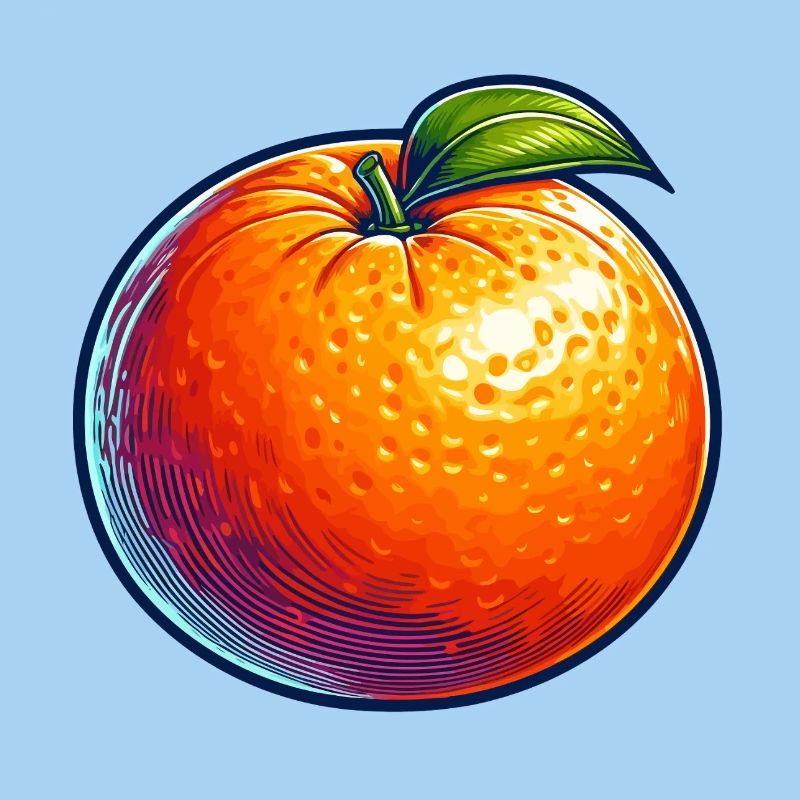 Orange Pop Art Fruit Éclatant