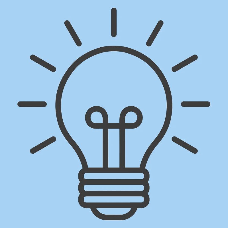 Glowing Light Bulb Line Icon