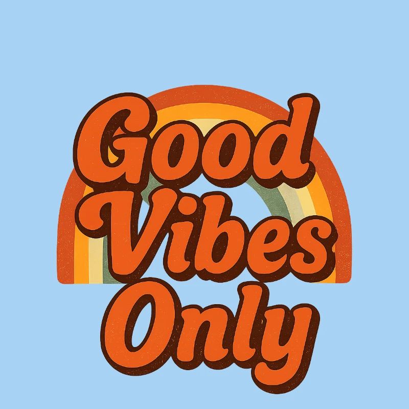 "Gute Vibes" Only Retro Rainbow