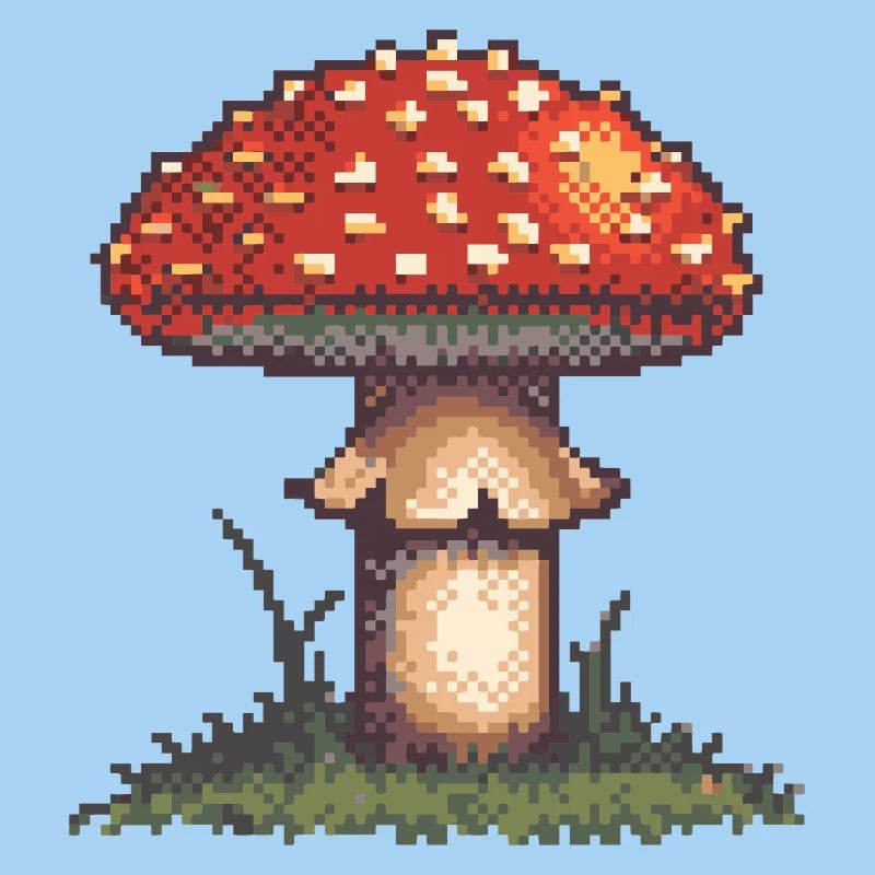 Pixel champignon néon rétro