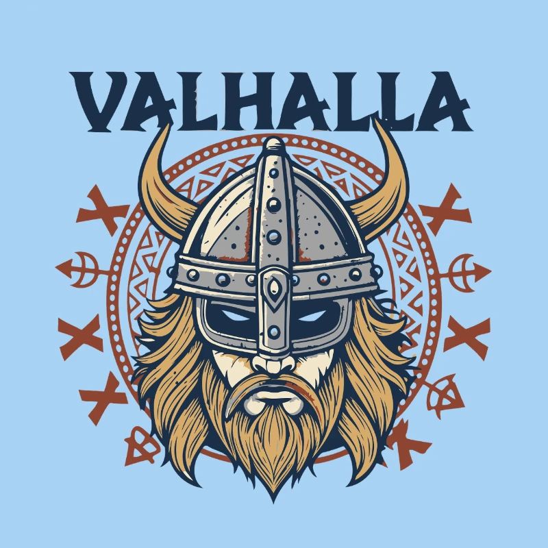 Walhalla Wikinger Helm Illustration