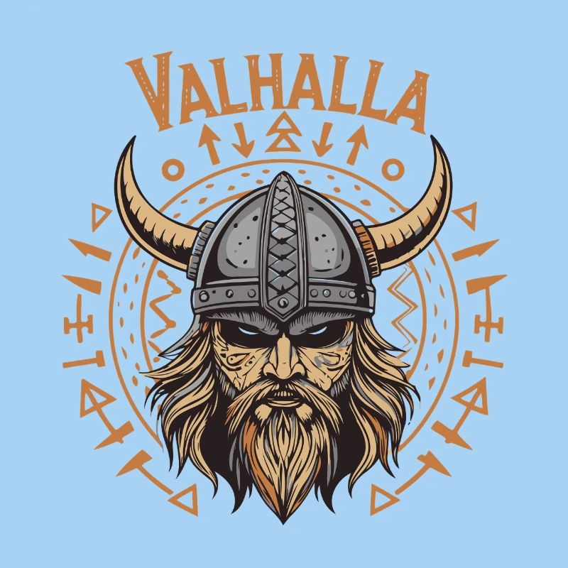 Mächtiger Wikinger mit Walhalla-Helm
