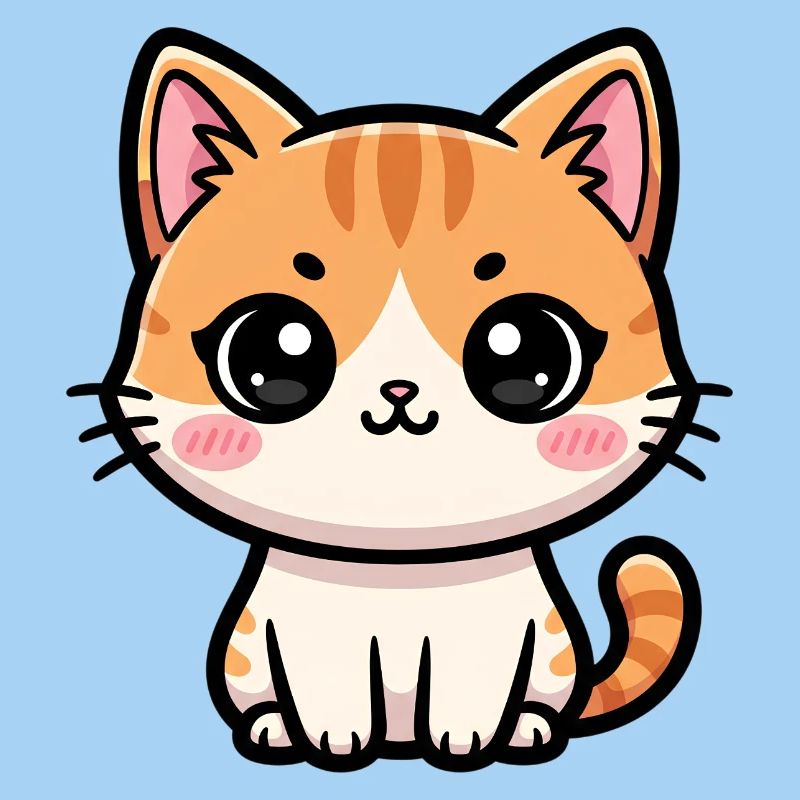 Chibi Tabby Kitten Tee Art