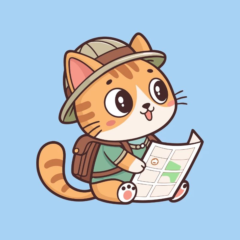 Chat Explorateur et Carte