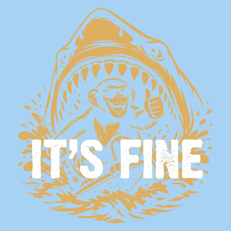 Its Fine Shark Monkey Graphic