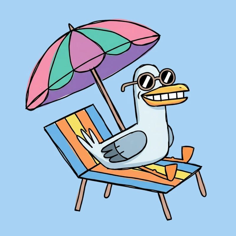 Möwe macht Urlaub
