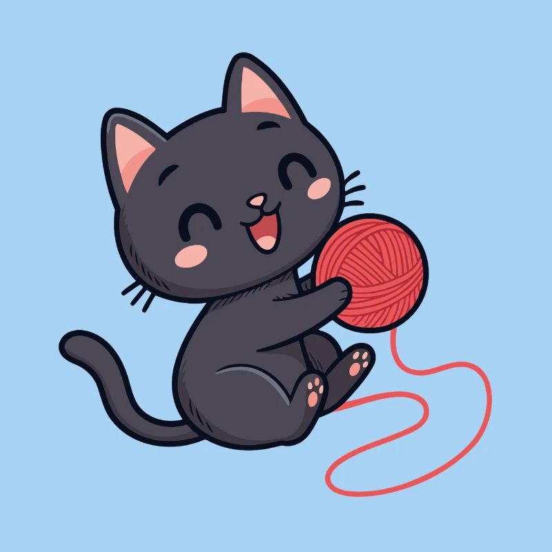 Red wool kitten soft pattern