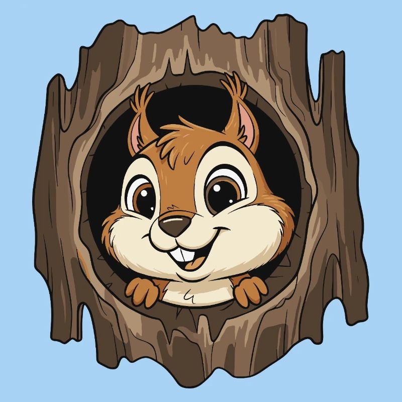 Waldchipmunk im Baumloch