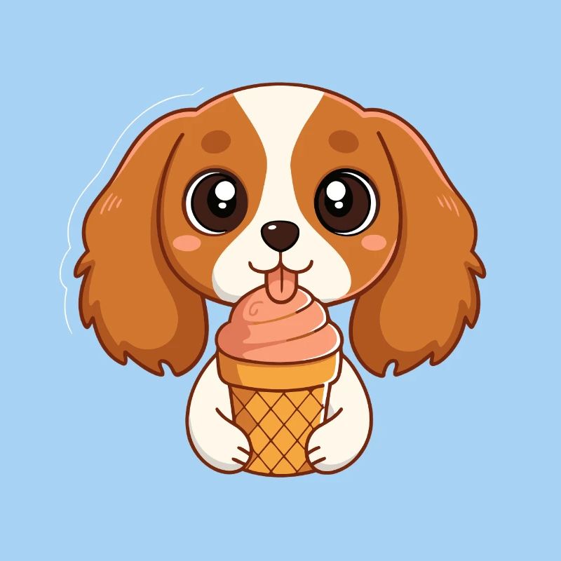 Chiot mignon glace