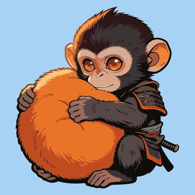 Süßer Baby Affe gibt Faustschlag Monkey Punch
