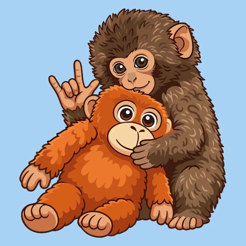 Monkey Punch Affe Süß Geschenk