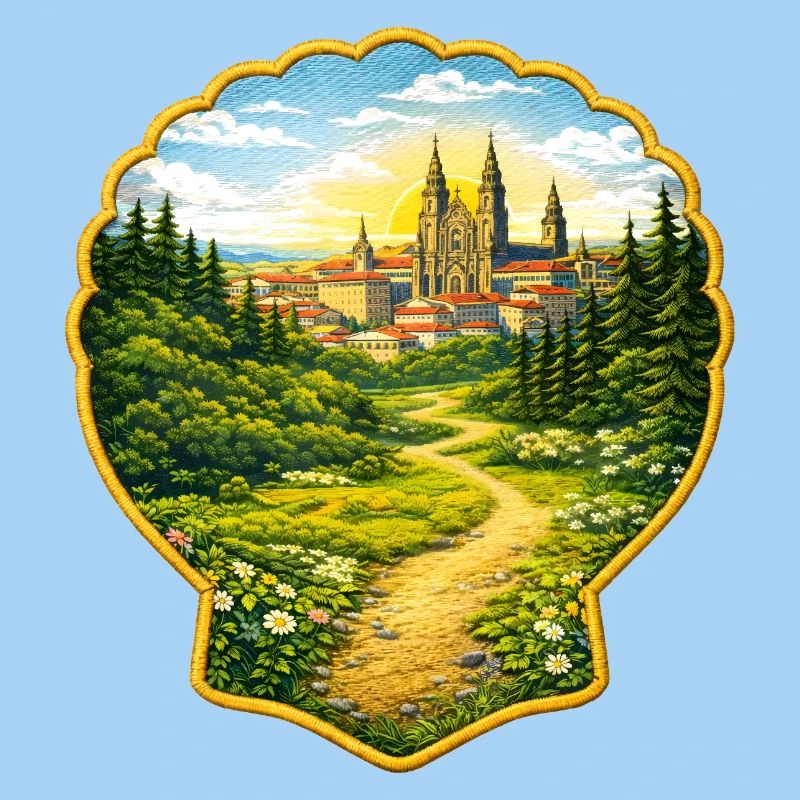 Jakobsweg Santiago Patch Illustration 