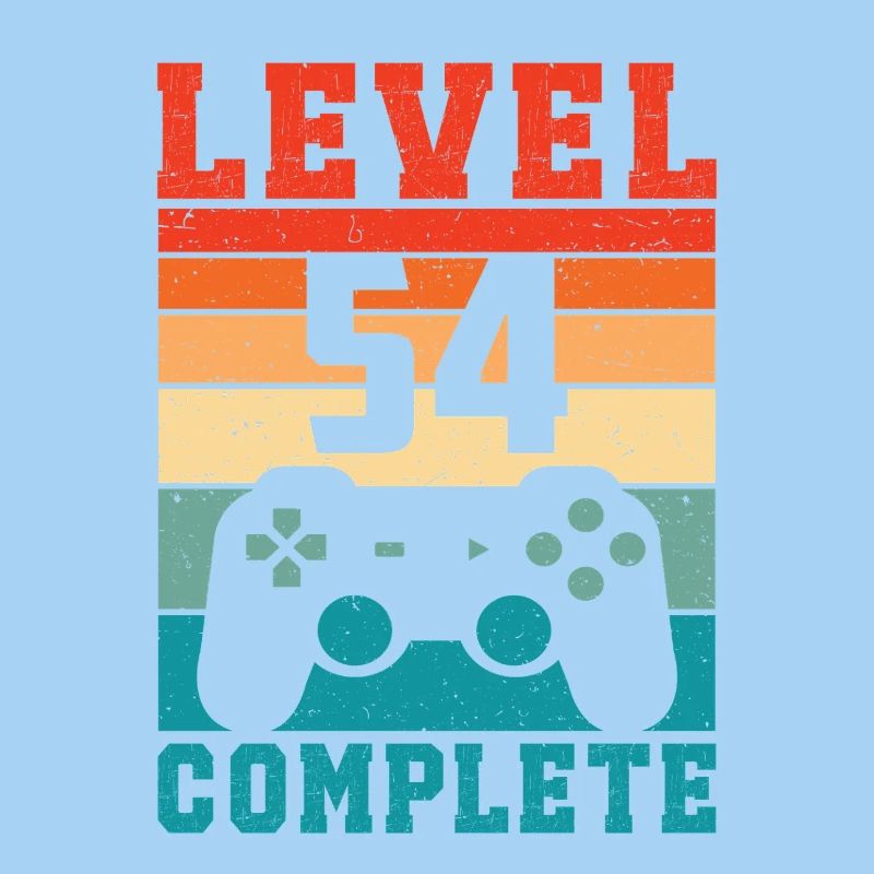 54th Birthday Level 54 Complete 54 Years Gamer
