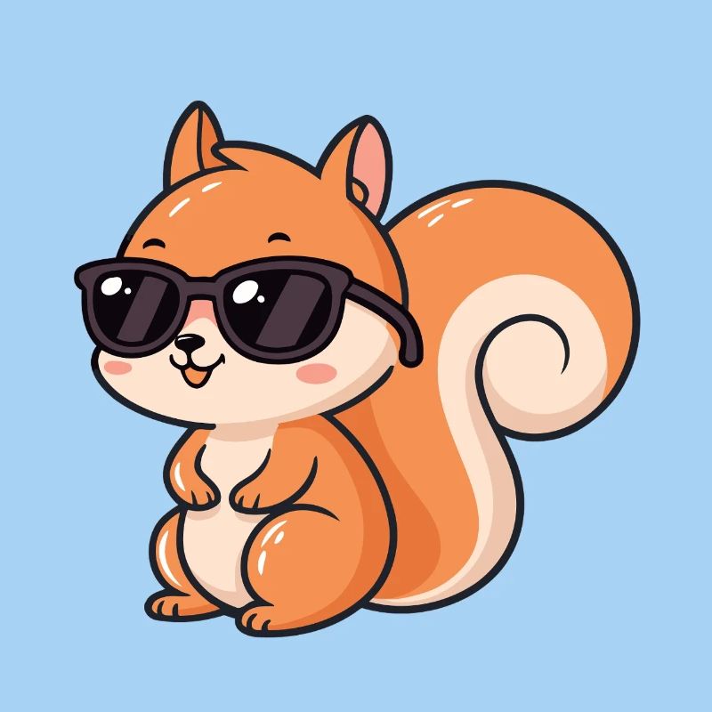 Cartoon-Eichhörnchen-Schwarzbrille