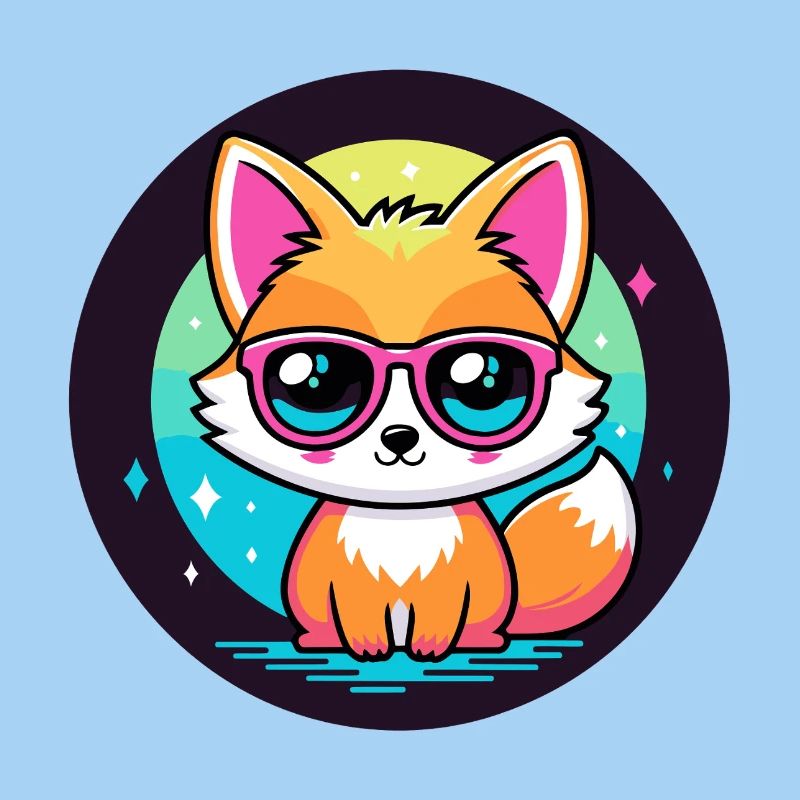 Fox Kawaii Pop Pink Glasses