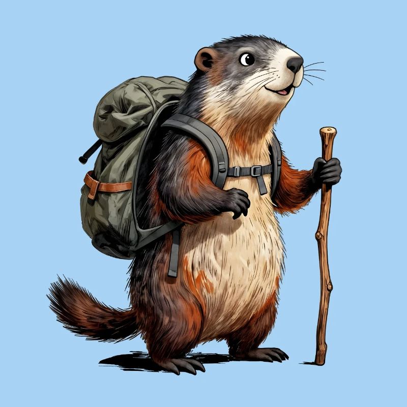 Marmot hiker on trek