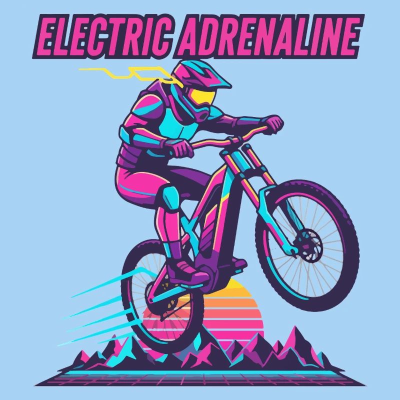 Elektrisches Adrenalin Synthwave E-MTB