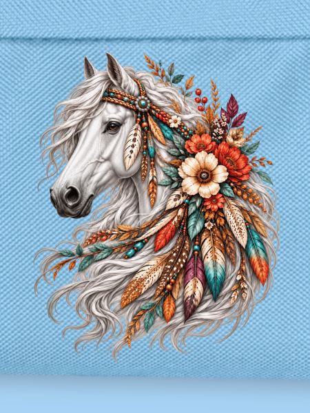 Pferd mit Federenschmuck
