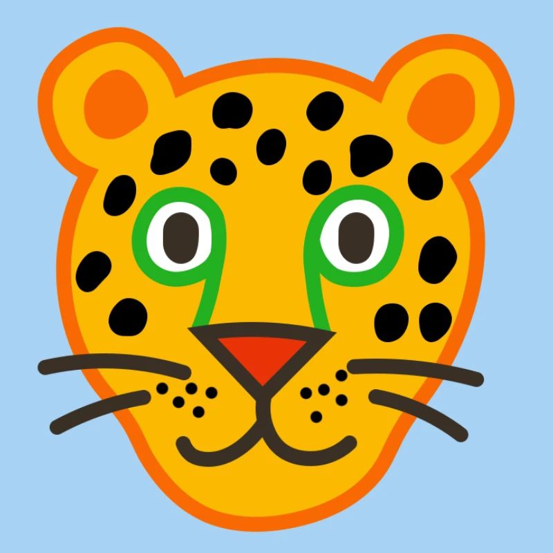 Cute Leopard Face Illustration