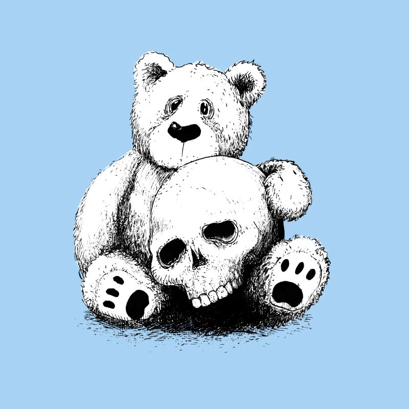 Bear With Skull BlackWhit