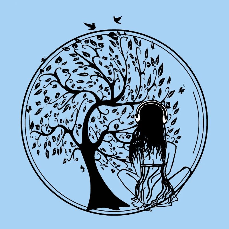 Arbre Silhouette Écouteurs