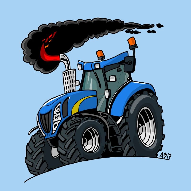Blauer Traktor