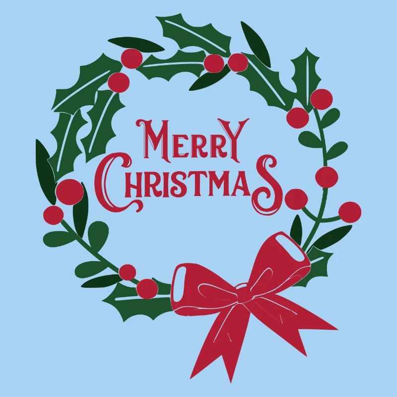 Weihnachtskranz mit roter Schleife