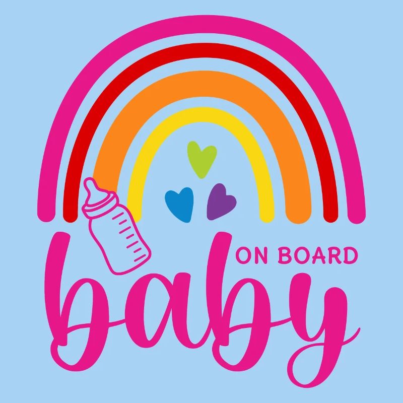 Boho Rainbow Hearts Biberon Bébé à bord