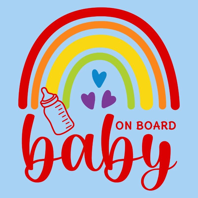 Boho Rainbow Hearts Biberon Bébé à bord
