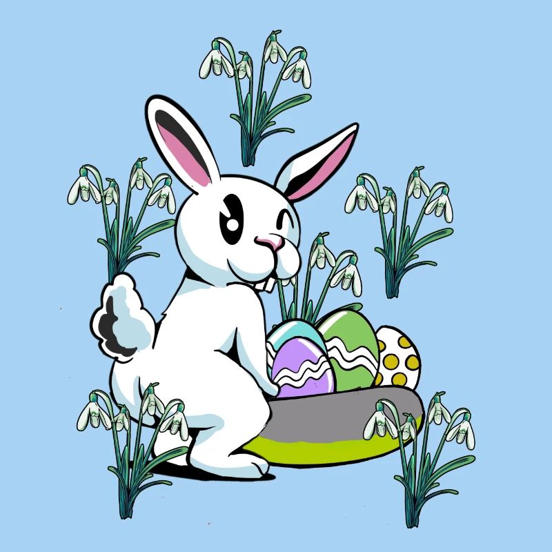 Fleurs de perce-neige de printemps Lapin de Pâques