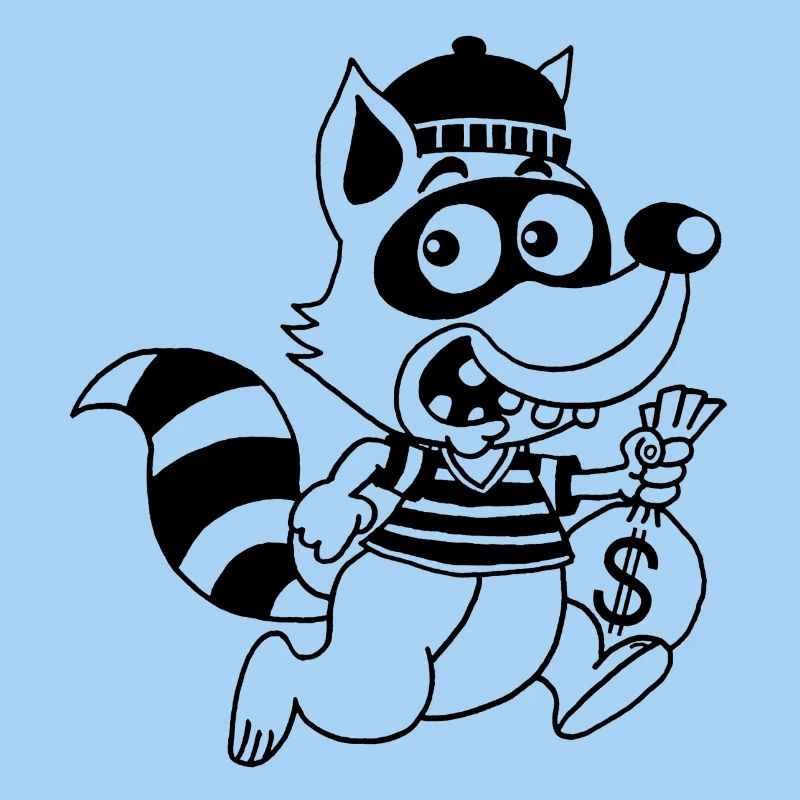 Dieb Waschbär (Schwarz)