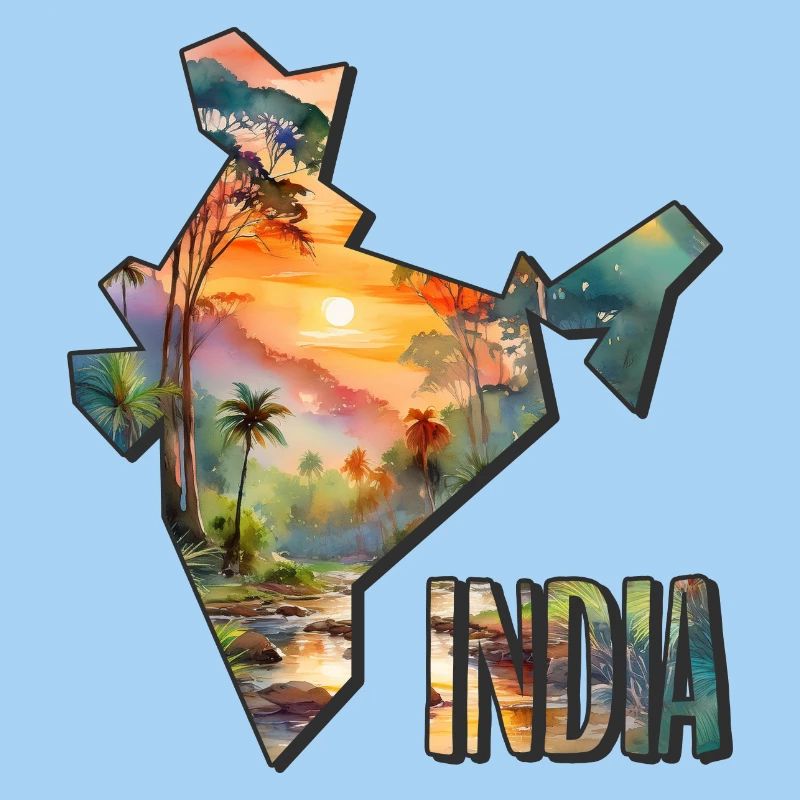 Watercolor Map India