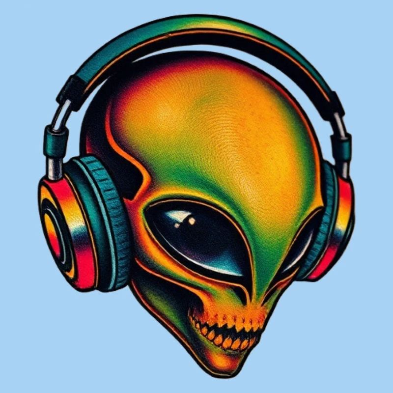 Multicoloured Alien Head