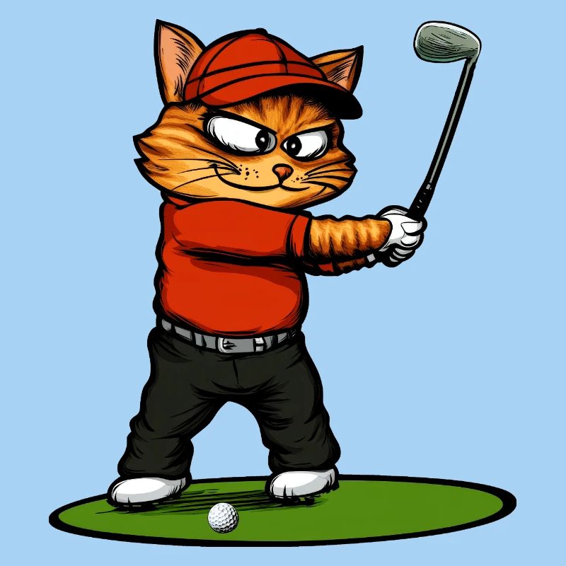Katzen Golf / Golfer Katze