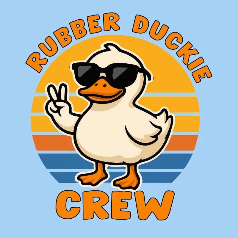 Duck in Cool Mode with Color Stripes