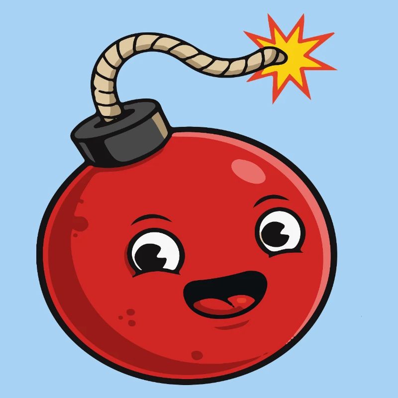 Bombe de dessin animé avec une expression joyeuse
