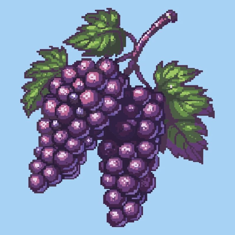 Pixeltrauben Violett Pixelkunst