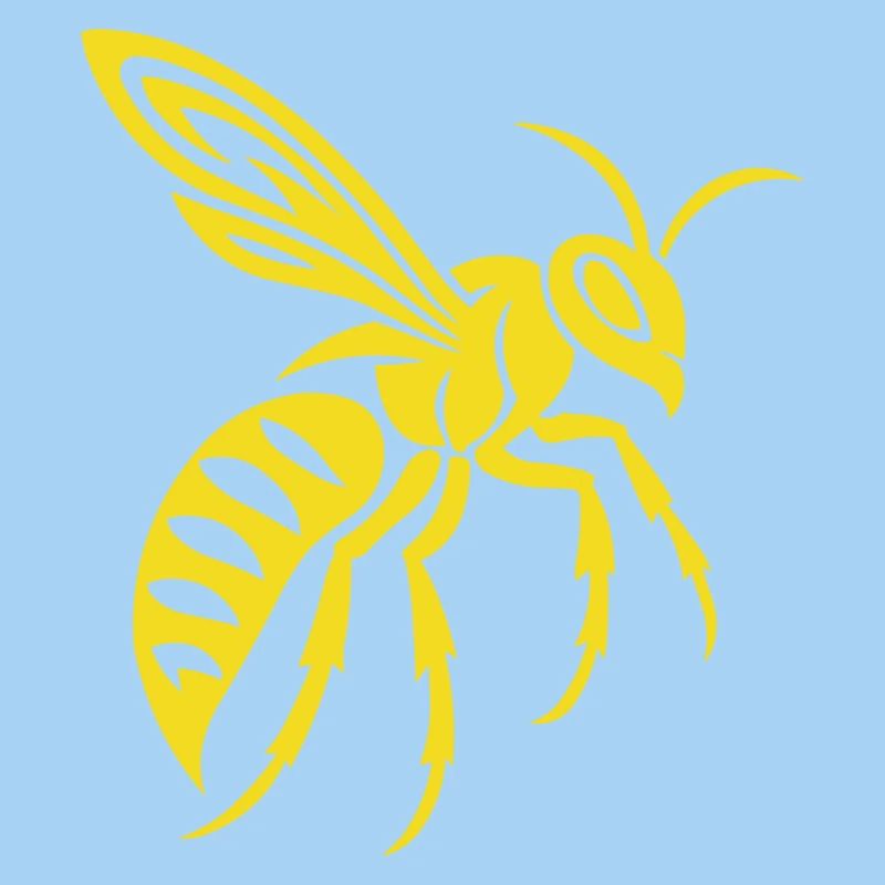 Silhouette de guêpe jaune sur noir