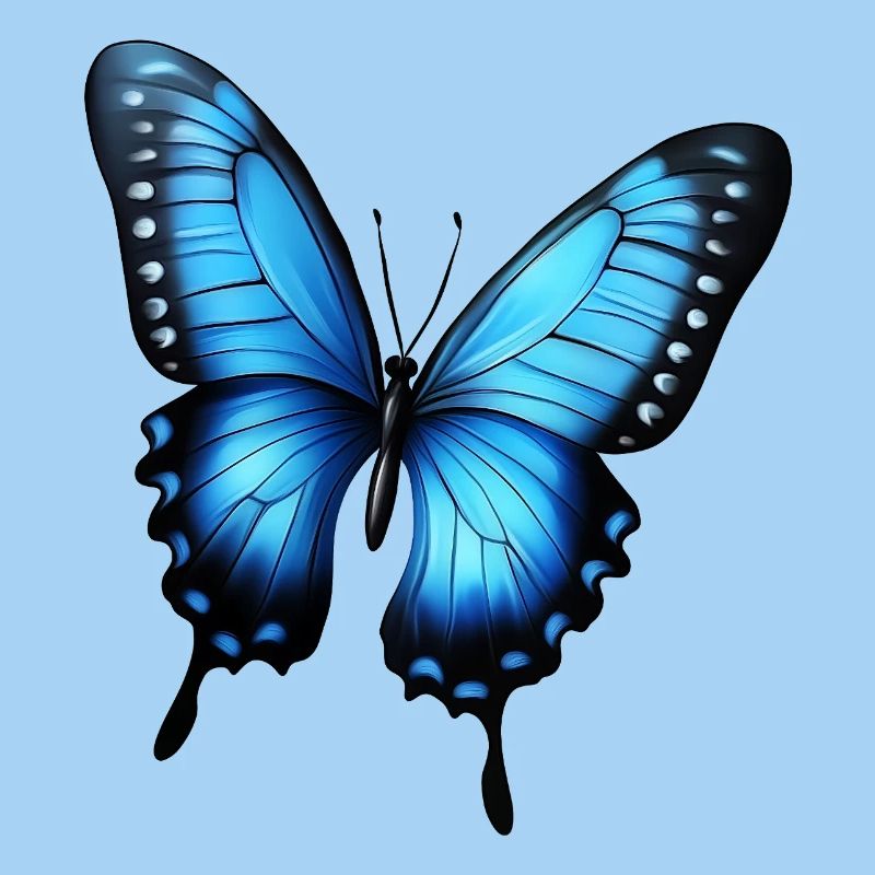 blue flying butterfly