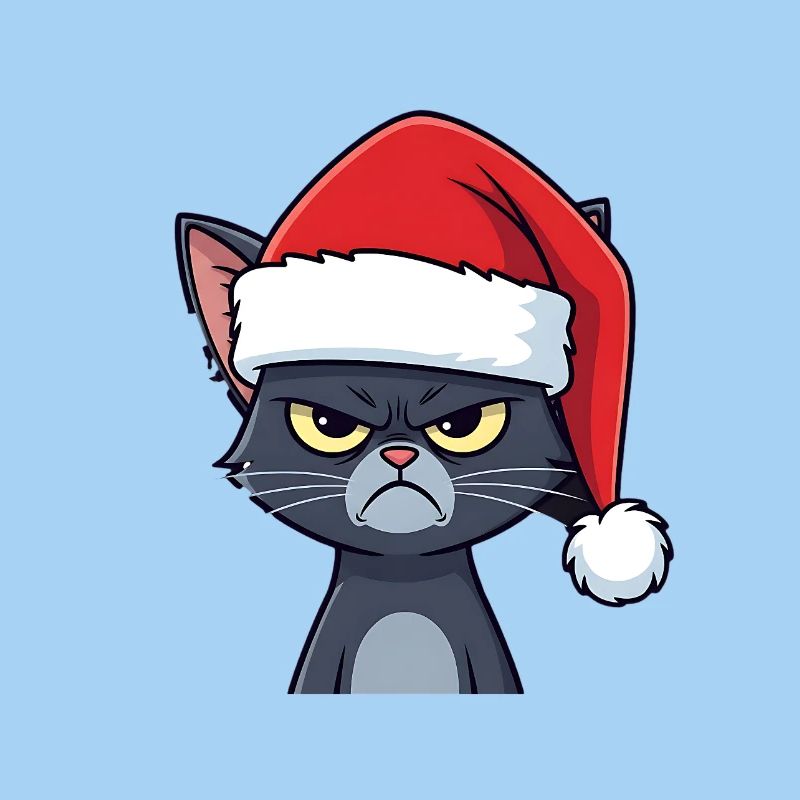 Humeur agacée de chat du Père Noël