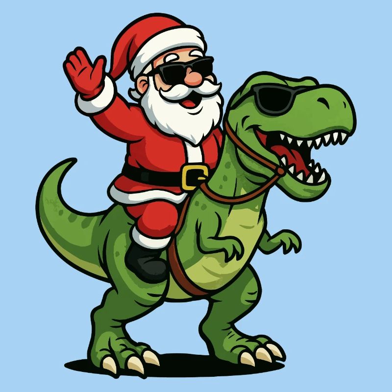 Christmas T Rex with Santa Swag