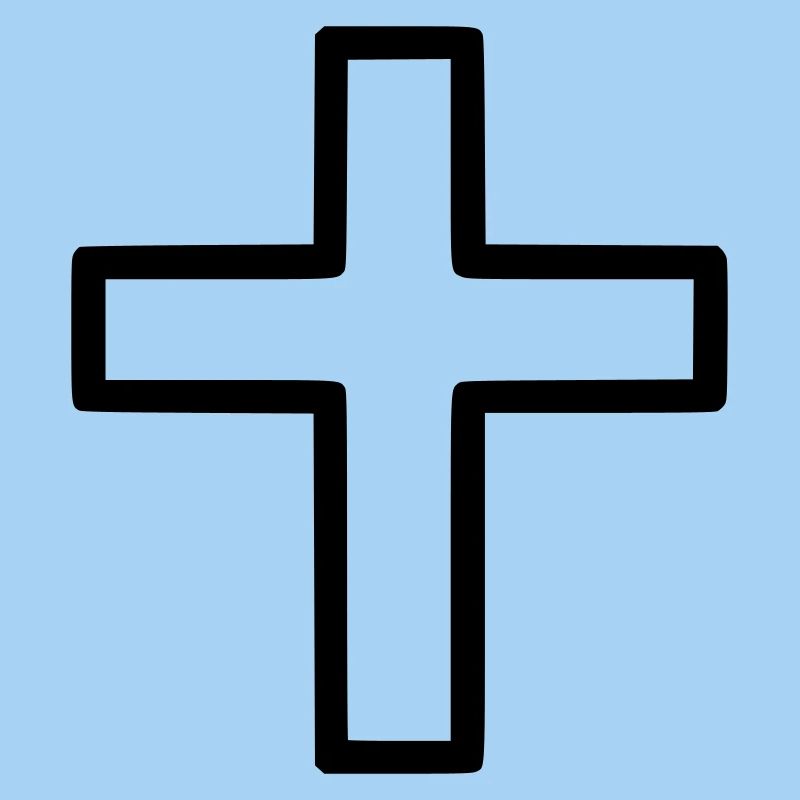 Dickes Kreuz Outline Comic Symbol