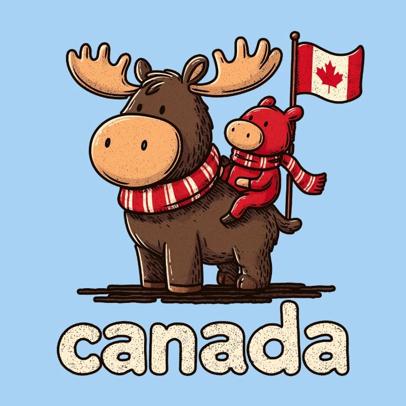 Mousse du Canada avec un petit compagnon