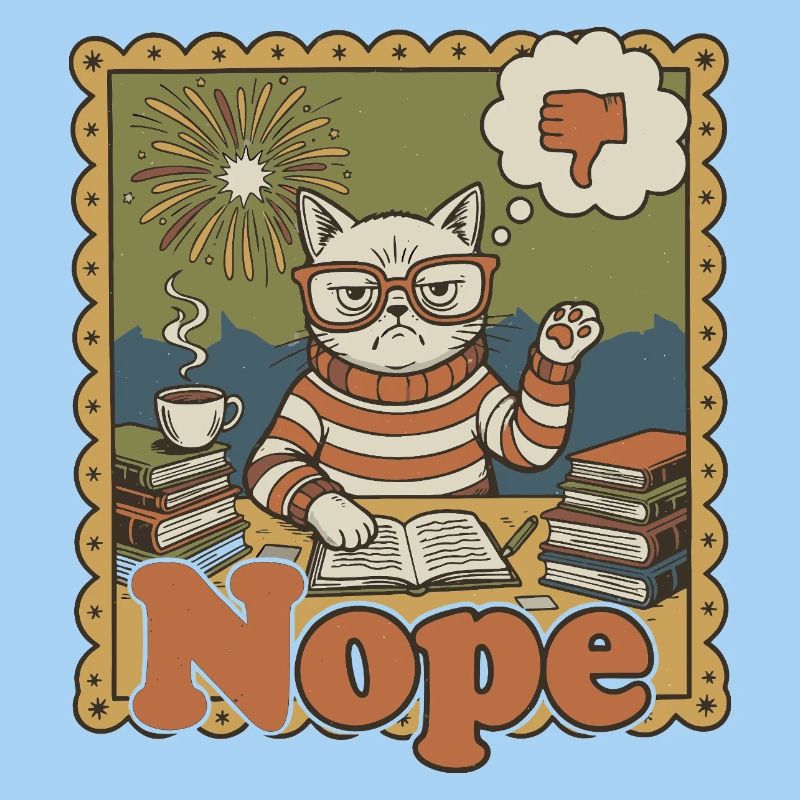 Non Cat : Art de bureau rétro de nerd