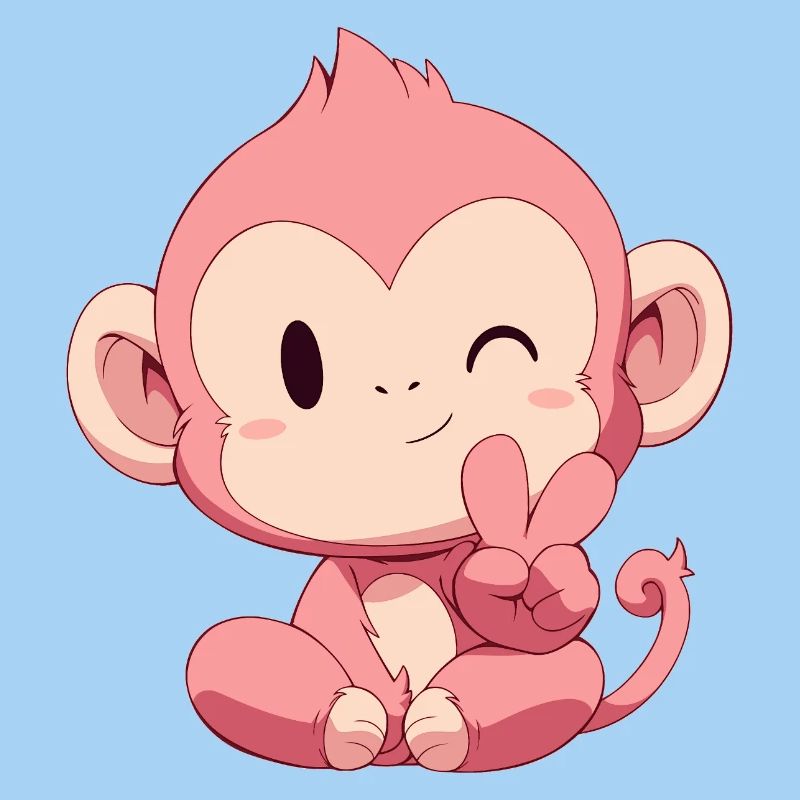 Kleiner Pinker Affe Peace