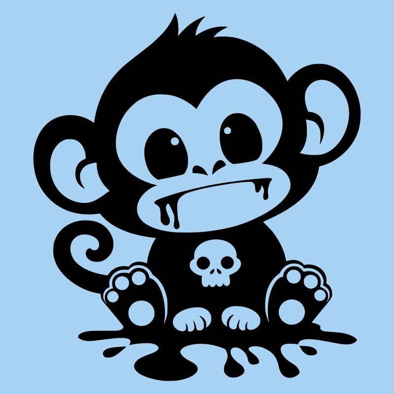 Spooky Monkey with Skull