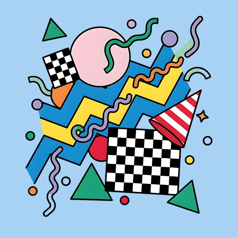 Geometric Neon Punk Pattern