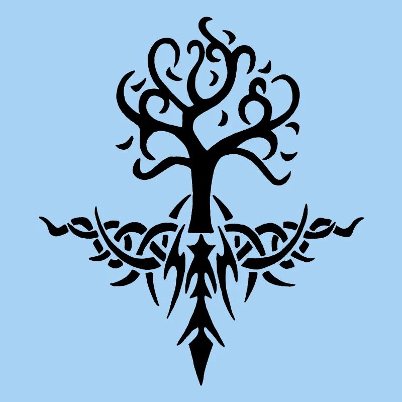 Schwarzer dorniger Baum