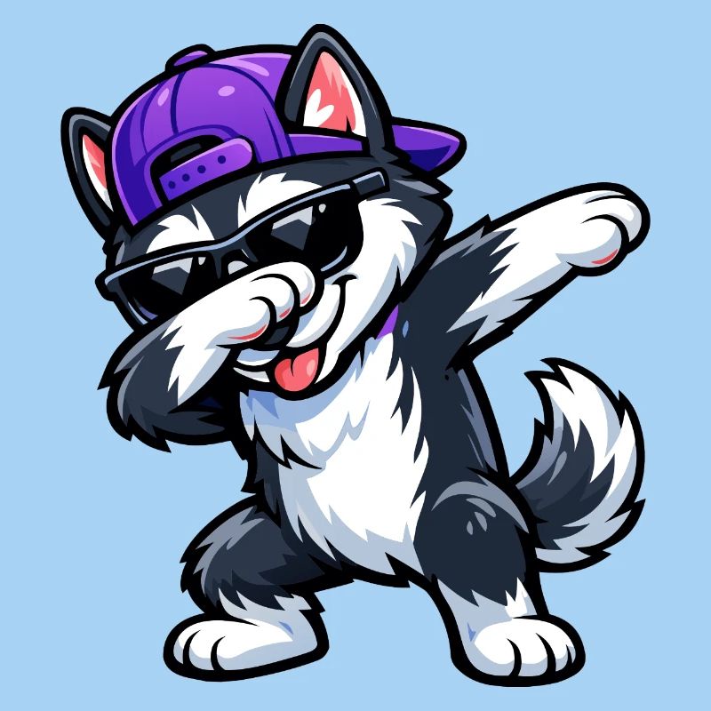 Dabbing Husky