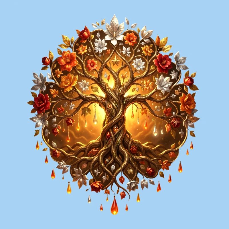 Fire Tree in Mandala